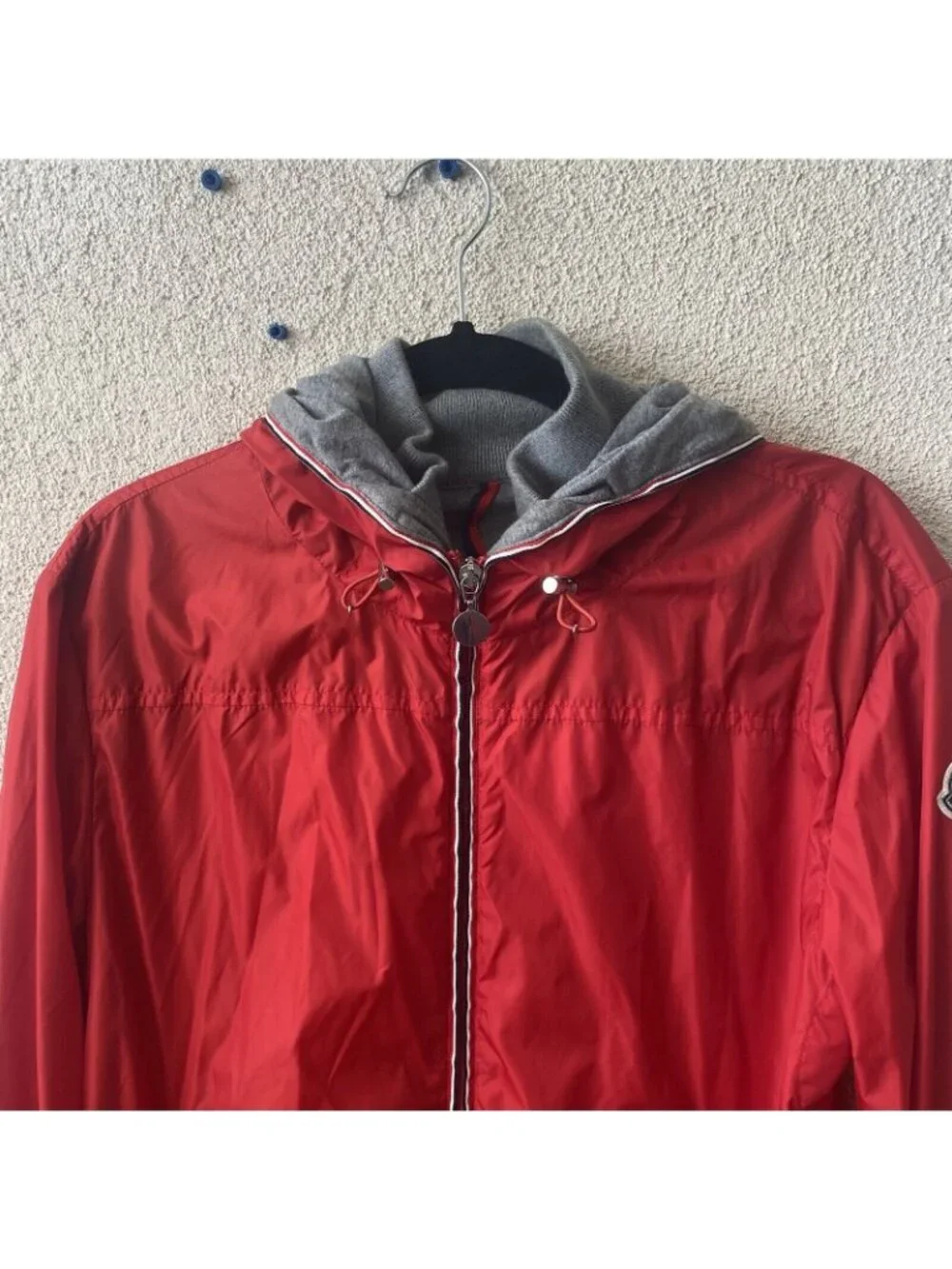 MONCLER Men’s Jacket Red Urville Giubutto Nylon Windbreaker Casual Zip Up Size 3